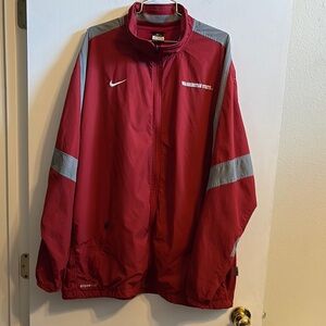 Nike WSU Red and Gray Athletic Windbreaker with Reflective Stripes